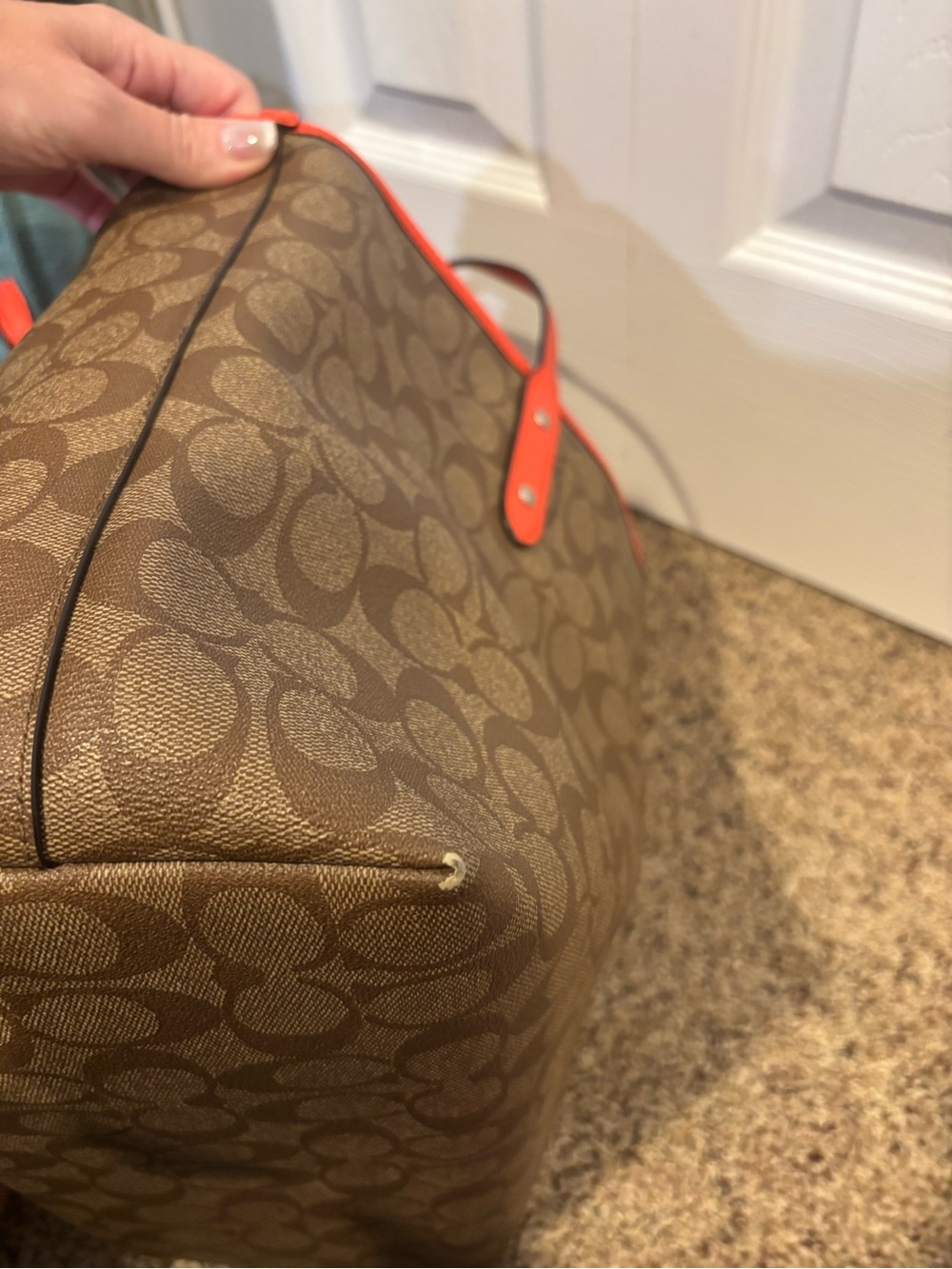 Coach Brown Signature Tote with Wallet - Picture 8 of 13